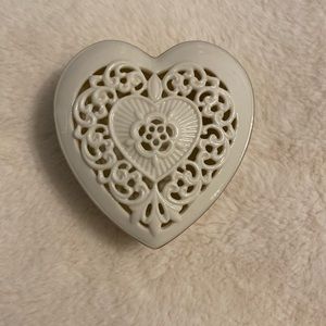 Lenox Heart-Shaped Porcelain Trinket Box in Cream